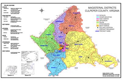 Detailed map showing the district areas and borders